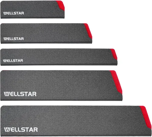 Vista 13 de WELLSTAR - Juego de protectores de filo de cuchillo, 11 piezas de fundas universales para cuchillas, fundas protectoras de cuchillas de ABS libres
