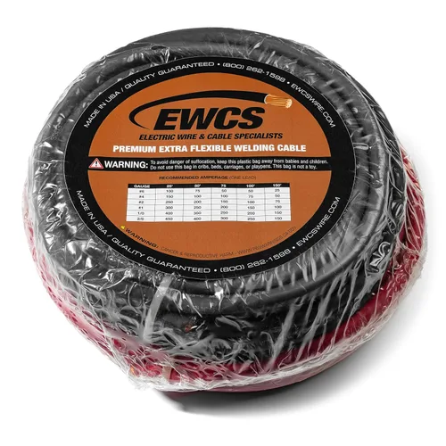 Vista 4 de EWCS Calibre 2/0 extra– Cable soldadura flexible 600 Volt – Combo – Negro + Rojo – fabricado en EE. UU.
