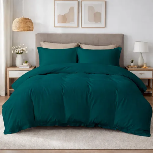 Vista 8 de SLEEP-NEST Juego de funda de edredón 100% algodón, tamaño individual/individual XL, juego de ropa de cama de 3 piezas con cierre de cremallera, 600