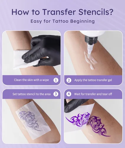 Vista 3 de Rongta Purple F81S Tattoo Stencil Impresor+35 SheetsTattoo Transfer Paper