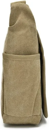 Vista 4 de CZDYUF - Bolso de mensajero de lona para hombre, para actividades al aire libre, múltiples bolsillos, bolsa de hombro cruzada, bolsa de viaje