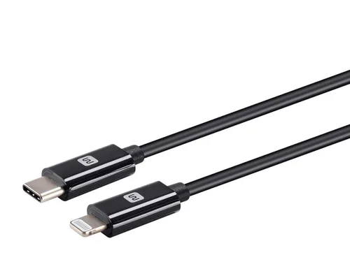 Vista 2 de Monoprice Cable de carga Lightning a USB-C, certificado MFi de Apple, 6 pies, color negro, serie Essential