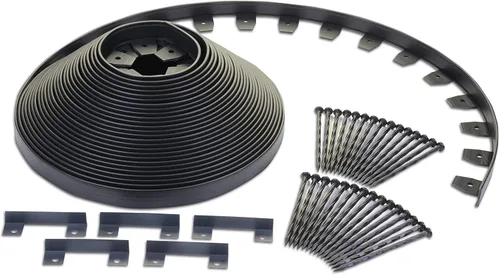 Vista 2 de EasyFlex Kit de bordes resistentes sin excavación - 100 pies, negro y martillo de mazo de goma YIYITOOLS YY-2-005 con mango de fibra de vidrio, 16