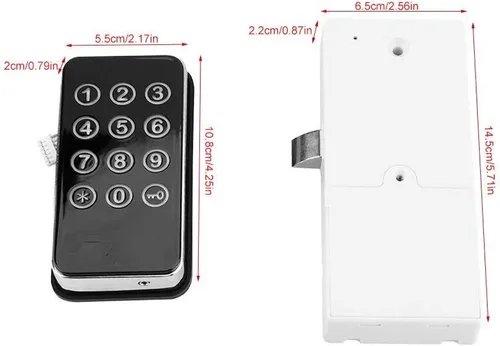 Vista 2 de Cerradura de combinación de código de dígitos para gabinete sin llave, kit de cerradura electrónica para cajas de herramientas de gabinete de puerta