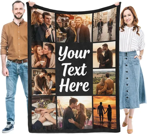 Vista 11 de Regalos para mujeres/hombres, manta personalizada de cumpleaños con imagen, mantas personalizadas con fotos, día de San Valentín, Navidad, regalos