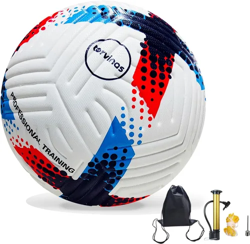 Vista 14 de Balón de fútbol tamaño 5,4 – Piel sintética impermeable con unión térmica, entrenamiento profesional y pelota de partido para jóvenes y adultos