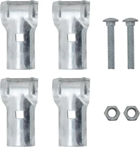Vista 14 de VIVIDA Abrazaderas de riel de extremo de 1-3/8" x 1-3/8" 2 piezas, Abrazaderas de panel de enlace de cadena T, Conectores T de tubería galvanizada