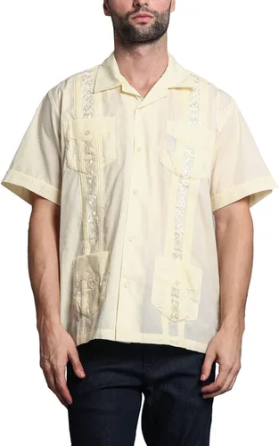 Vista 27 de G-style EE. UU. Remera playera mangas cortas de guayabera cubana para hombres