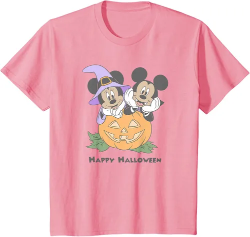 Vista 46 de Disney Mickey and Friends Halloween Pumpkin Mickey & Minnie Camiseta Blanco