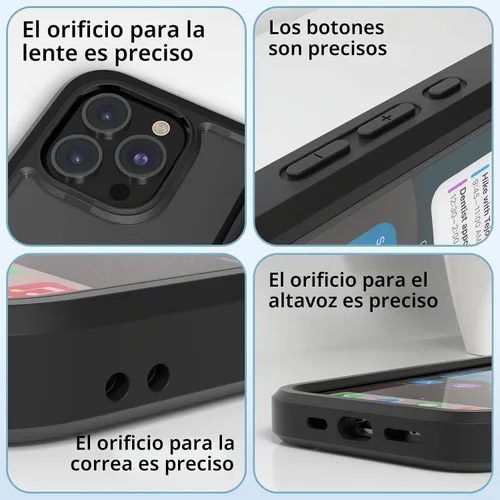 Vista 6 de WXR Compatible con iPhone 15 Pro, parachoques de silicona suave y parte trasera de policarbonato duro transparente e interior de policarbonato duro