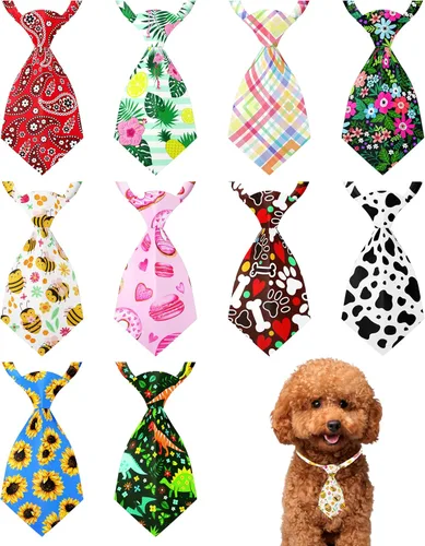 Vista 44 de PET SHOW Paquete de 10 corbatas para perros de feliz cumpleaños, XS