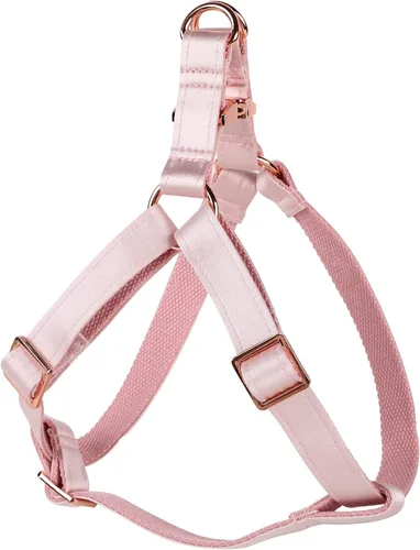 Vista 10 de Lionet Paws Arnés para perro, arnés de nailon de seda ajustable sin tirones con hebilla de metal para perros pequeños, fácil caminar, verde oscuro
