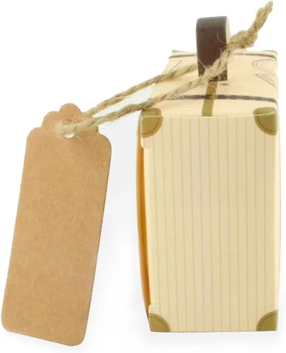 Vista 4 de Faylapa 50pcs Maleta Favores Cajas Vintage Tema de Viaje Cajas de Caramelos