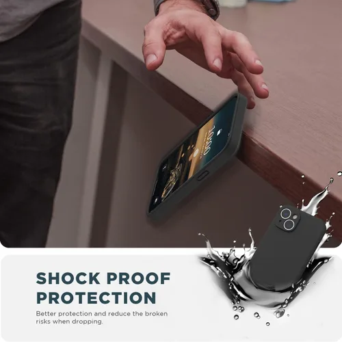 Vista 7 de SURPHY Compatible con iPhone 14 Funda con protector de pantalla (protección para la cámara y forro de microfibra suave) Funda de silicona líquida