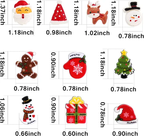 Vista 6 de LONG TIANTIAN 10 broches de Navidad lindos para Navidad, árbol de Papá Noel, Papá Noel, reno, broche de regalo para mujeres y niñas, Aleación