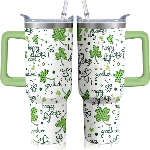 Vista 11 de Vaso térmico de alienígena de 40 onzas con asa y pajita abatible, taza aislante de acero inoxidable para amantes de ovnis, taza de café de viaje