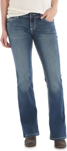 Vista 10 de Wrangler Jeans para mujer Cash de tiro medio con dobladillo ventilado Ultimate Riding espíritu americano