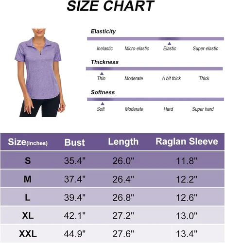 Vista 6 de LURANEE Camisas atléticas de manga corta que absorben la humedad para mujer