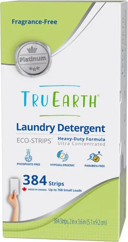 Vista 8 de Tru Earth Platinum – Hojas de detergente para ropa resistentes – hasta 64 cargas (32 unidades), sin fragancia, fórmula de tiras ultraconcentradas