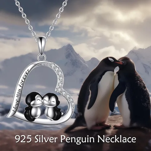Vista 5 de YAFEINI Animal Necklace S925 Sterling Silver CatPenguinPigDuckElephantPeacockCapybaraHorse Pendant Necklace Animal Jewelry Gifts for Women Mom Wife