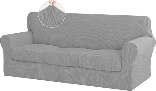 Vista 21 de ISSUNTEX 2 Piezas Fundas para Silla y Sofá de Alta Elasticidad Gruesas, Funda Suave para Sofá de 1 Cojín Separado, Tela Jacquard Funda Elástica