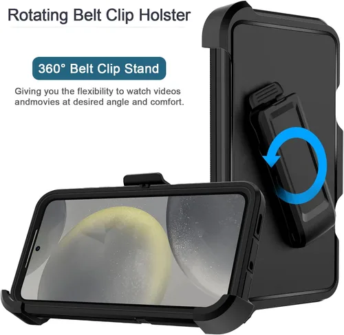 Vista 2 de I-HONVA - Funda para Samsung Galaxy S24 Plus, Galaxy S25 Plus, a prueba de golpes, polvo y caídas, 3 capas, protección para todo el cuerpo