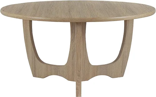Vista 9 de FINECASA Mesa de centro redonda de madera, patas curvas, muebles, sofá de acento, mesa auxiliar para sala de estar, mesa redonda de madera, 36 x 18