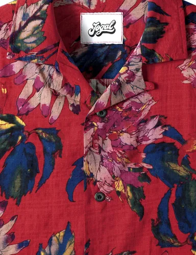 Vista 4 de JOGAL Camisas hawaianas florales de ajuste regular para hombre