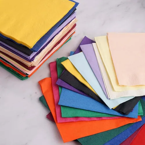 Vista 25 de Efavormart 50 Pack 5"x5" Servilletas azules de papel suaves de 2 capas, servilletas desechables para cóctel - 18 GSM