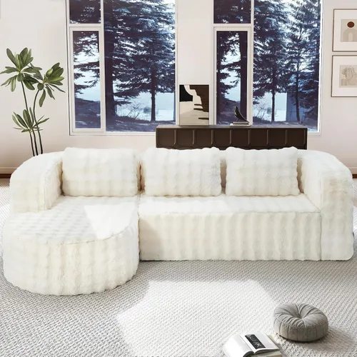 Vista 32 de Hobestluk - Sofá modular sin hueso, sofá seccional en forma de L 96" Right Facing Chaise Black,Memory Foam,Removable Cover,Non-slip Bottom,No