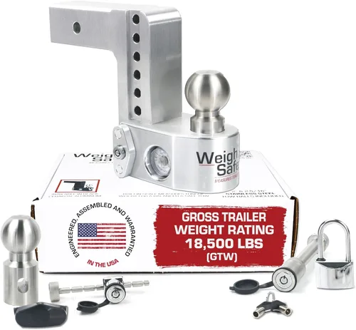 Vista 10 de Enganche de caída seguro con vástago de 6.3 cm, enganche ajustable para remolque, de aluminio y soporte de bola con escala integrada, 2 bolas