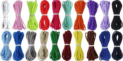 Vista 9 de Surtido de 12 rollos de cuerda elástica de colores de 0.079 in, 300 pies, cuerda elástica redonda con cuentas pequeñas para poni, cuentas