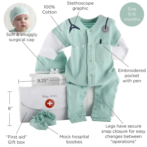 Vista 5 de Canastilla con set de regalo Baby Aspen Big Dreamzzz, 0-6 meses, Verde