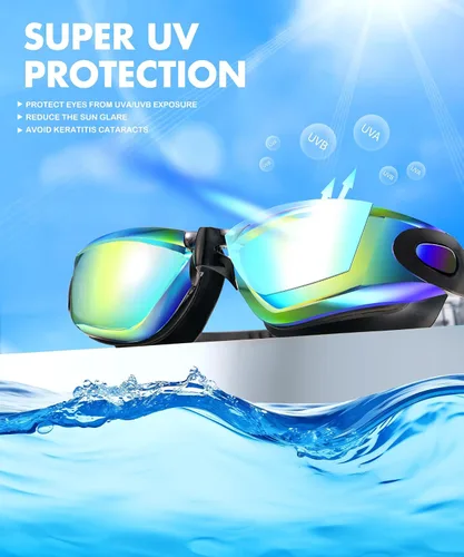 Vista 7 de NSSIW Swim-Goggles-Adult-Women Goggles Swimming Men: Anti Fog Pool Goggles with UV400 and No Leak 2 Pack