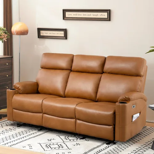 Vista 12 de Sofá biplaza reclinable eléctrico, sofá reclinable eléctrico Marrón