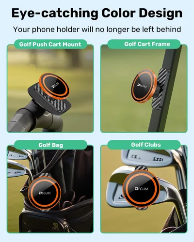 Vista 3 de DEGUM Soporte magnético para teléfono para carrito de golf, compatible con MagSafe iPhone 17 Pro Max Air serie 16, 15, 14, 13, 12, para aplicaciones