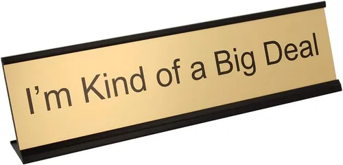 Vista 6 de ExcelMark Placa de escritorio de Assistant to the Regional Manager – Placa de nombre novedosa de 2 x 8 pulgadas – Placa de nombre dorada con soporte