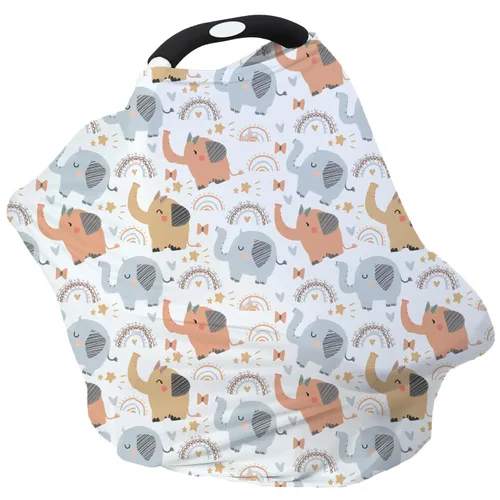 Vista 14 de Funda de asiento de automóvil transpirable para bebés – Funda de lactancia de rayón suave multiusos para lactancia materna, toldo de asiento
