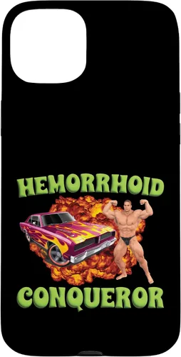 Vista 9 de iPhone 16 Hemorrhoid Conqueror Funny Meme Extraño Ofensivo Cringe Broma Caso