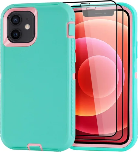 Vista 26 de Funda para iPhone 12 Mini con funda de clip para cinturón y 2 protectores de pantalla, funda de protección completa resistente de grado militar a