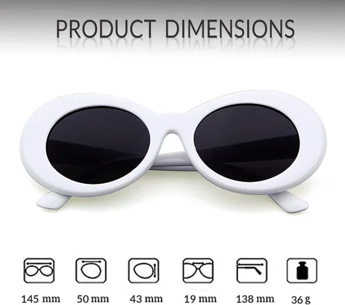 Vista 6 de Anteojos de sol con marco ovalado grueso, estilo retro, con lentes redondos.
