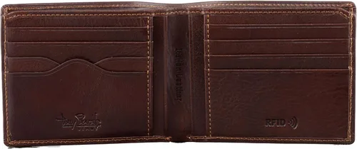 Vista 6 de Tony Perotti Billetera delgada plegable de cuero italiano para hombre con Negro