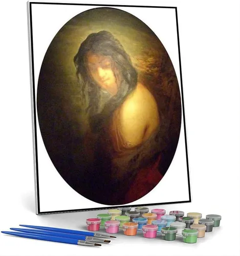 Vista 7 de Kits de pintura por números para adultos y niños La tentación de San Antonio Pintura por Jean-Francois Millet DIY Pintura al óleo por números Kits