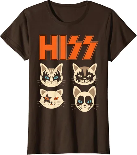 Vista 16 de Camiseta Hiss Funny Cats Kittens Rock Rockin, Negro