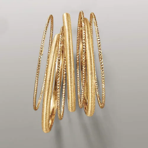 Vista 6 de Ross-Simons Italian 18kt Gold Over Sterling Silver Jewelry Set 7 Bangle Bracelets