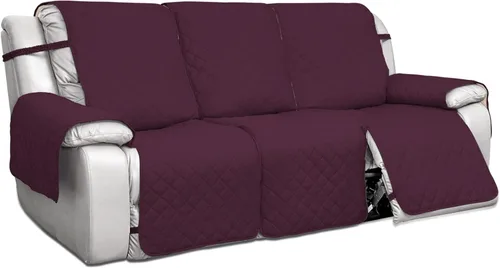 Vista 25 de PureFit Fundas de Sofá Reversibles Resistentes al Agua para Sofá Reclinable de 3 Asientos - Funda Antideslizante para Sofá Reclinable Dividido de 3