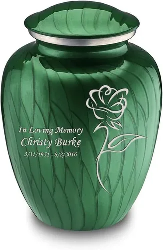 Vista 19 de Geturns Abraza pequeñas urnas de cremación de rosas personalizadas para cenizas humanas, urna funeraria negra para mujeres y hombres, 44 libras