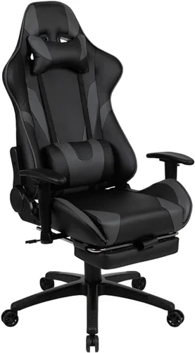 Vista 15 de Flash Furniture X20 - Silla giratoria de policarbonato ergonómica y ajustable con respaldo completamente reclinable en LeatherSoft negro