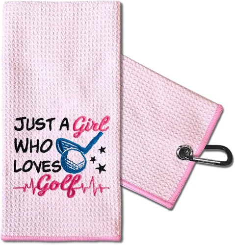 Vista 17 de TOUNER I Know I Play Like A Girl Try to Keep Up, toallas de golf bordadas divertidas para mujer, bolsa de golf, toalla de regalo para damas