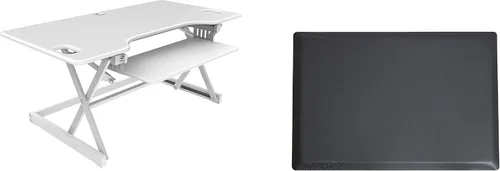 Vista 33 de Rocelco - Convertidor de escritorio para trabajar de pie con altura ajustable de 32 pulgadas - Estación de trabajo para computadora sentada o de pie